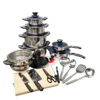 30Pcs Stainless Steel Cookware Set