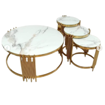 Modern Marble Nesting Coffee Tables – 3 Piece Set